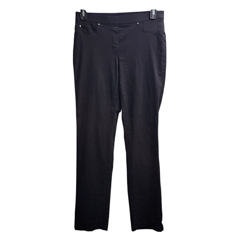 Rafaella Comfort Black Pull-On Straight Leg Pants Classic Professional Size 10